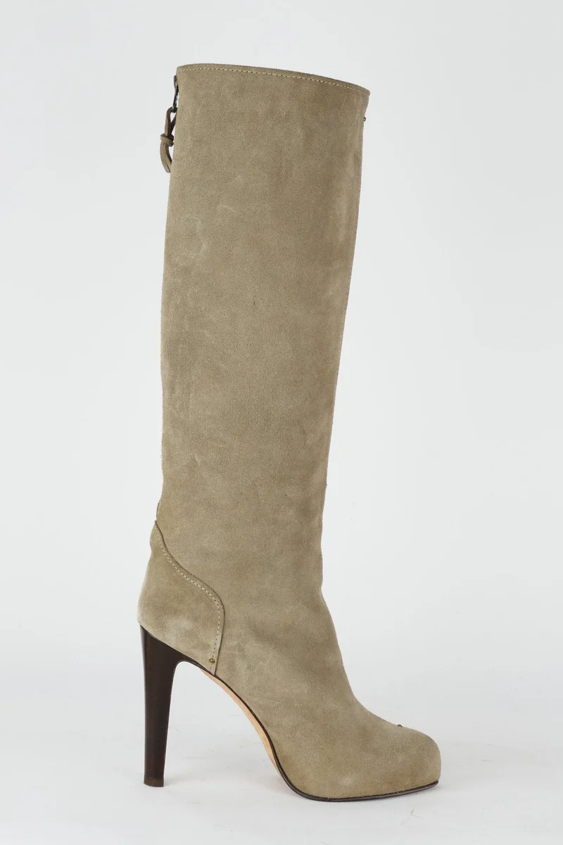 Stiefel Wildleder grau