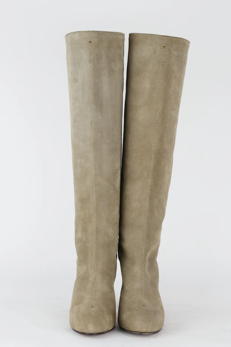 Stiefel Wildleder grau