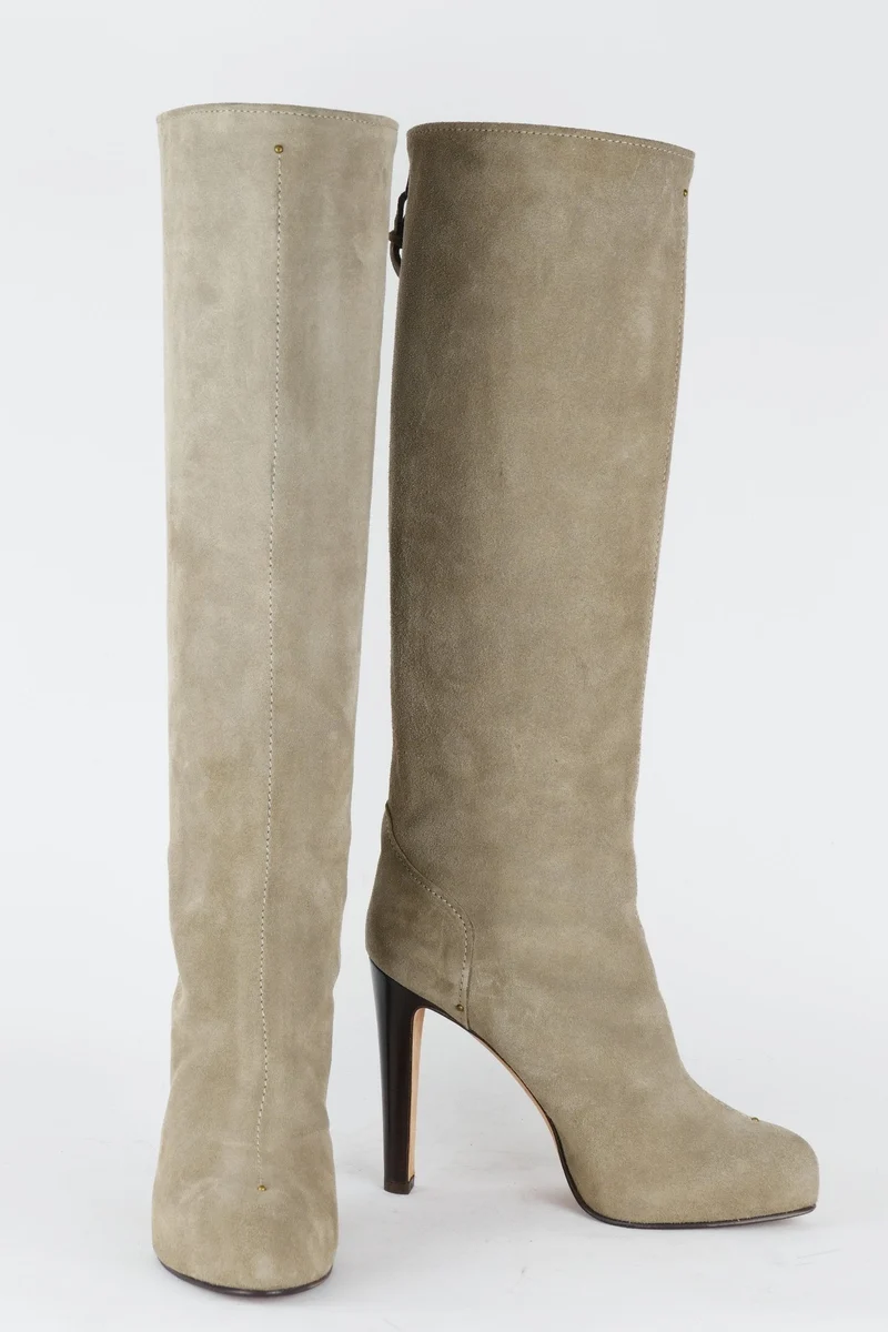 Stiefel Wildleder grau