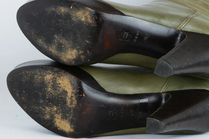 Hohe Stiefel Leder grau