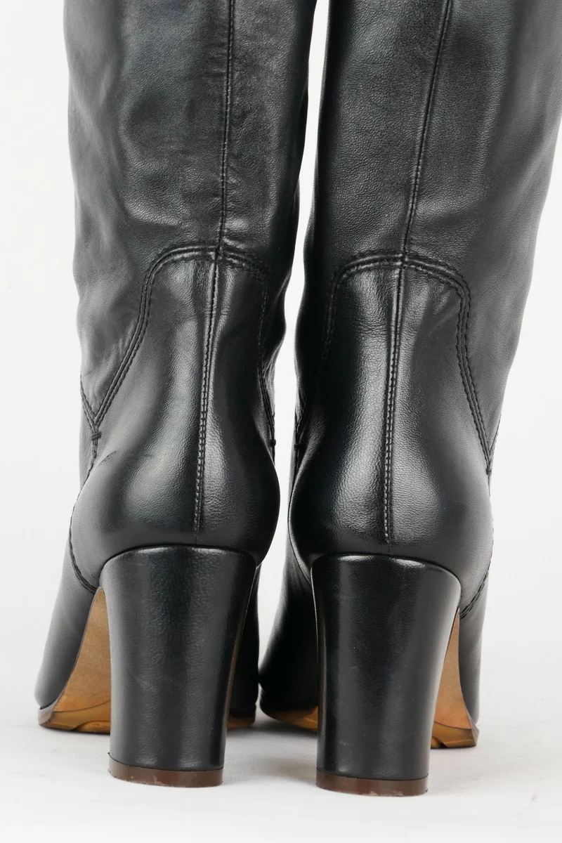 Hohe Stiefel Leder schwarz