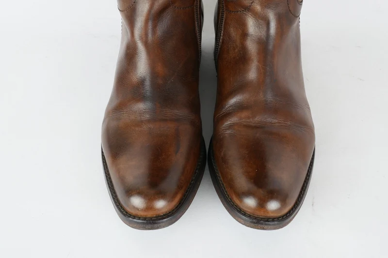 Hohe Stiefel Leder mittelbraun