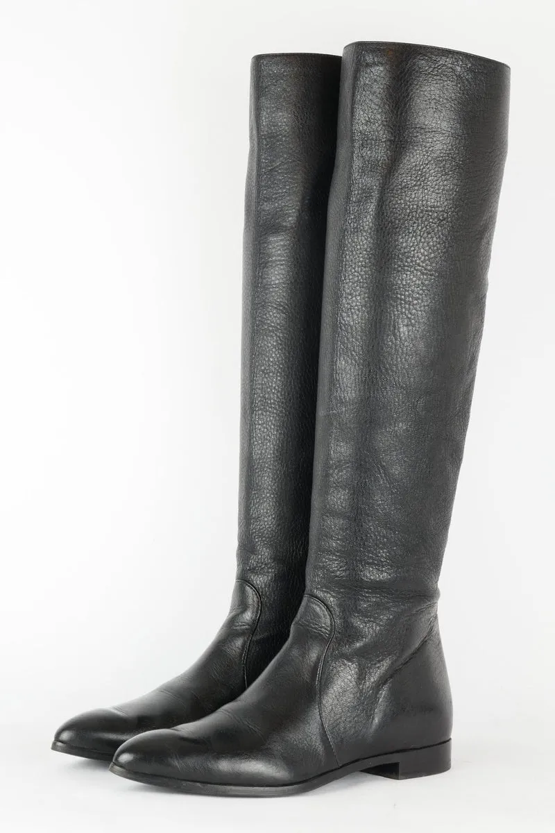 Hohe Stiefel Leder schwarz