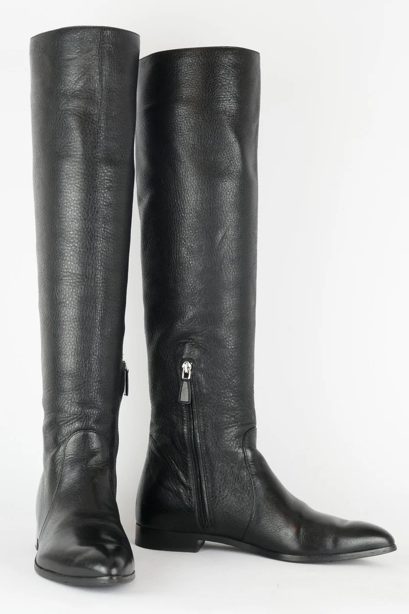Hohe Stiefel Leder schwarz