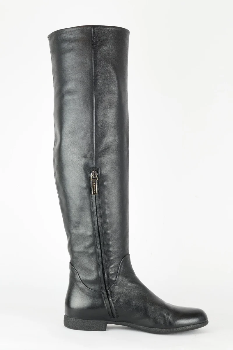 Hohe Stiefel Leder schwarz