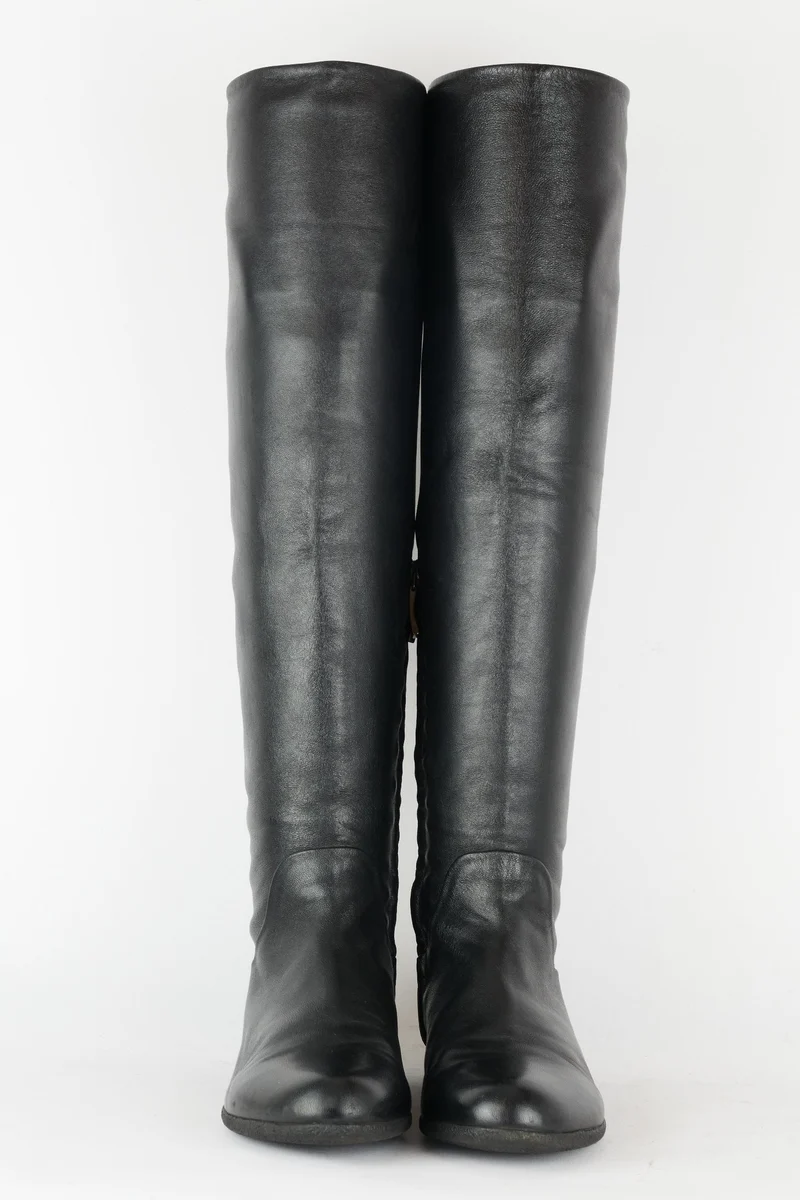 Hohe Stiefel Leder schwarz