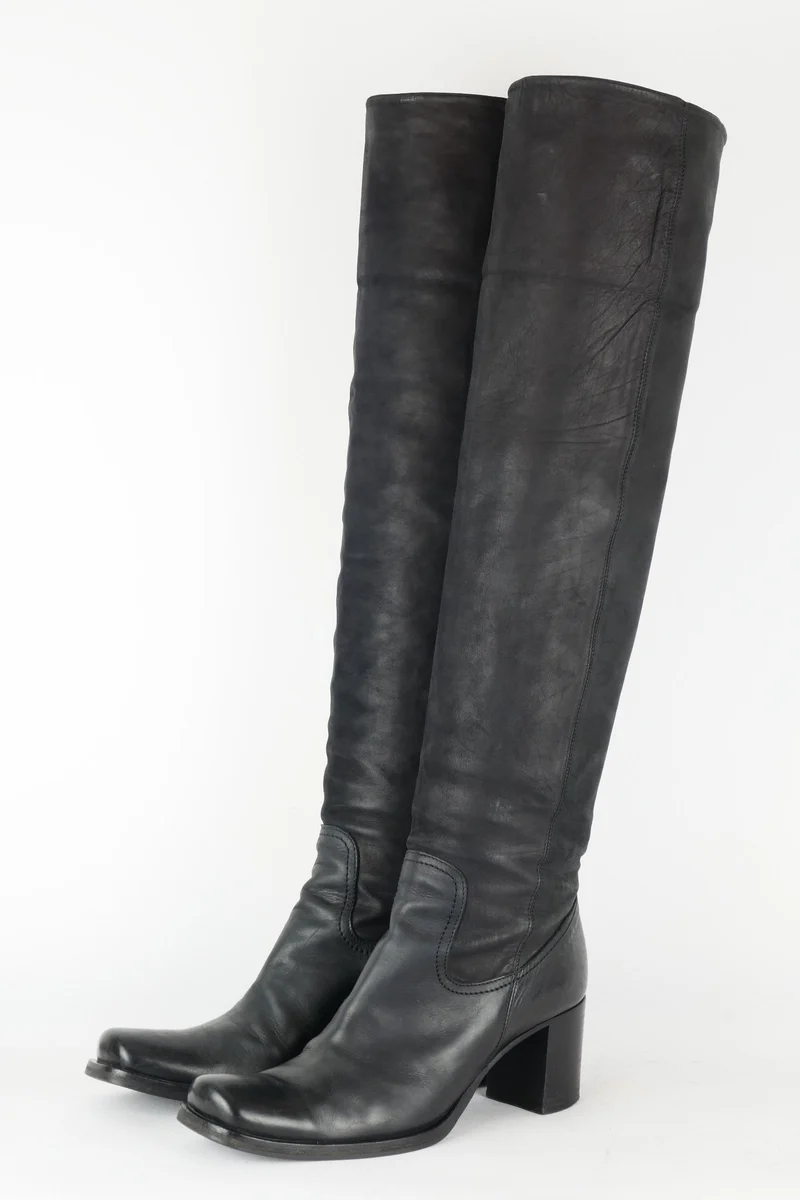 Hohe Stiefel Leder schwarz