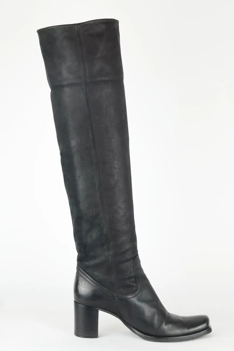 Hohe Stiefel Leder schwarz