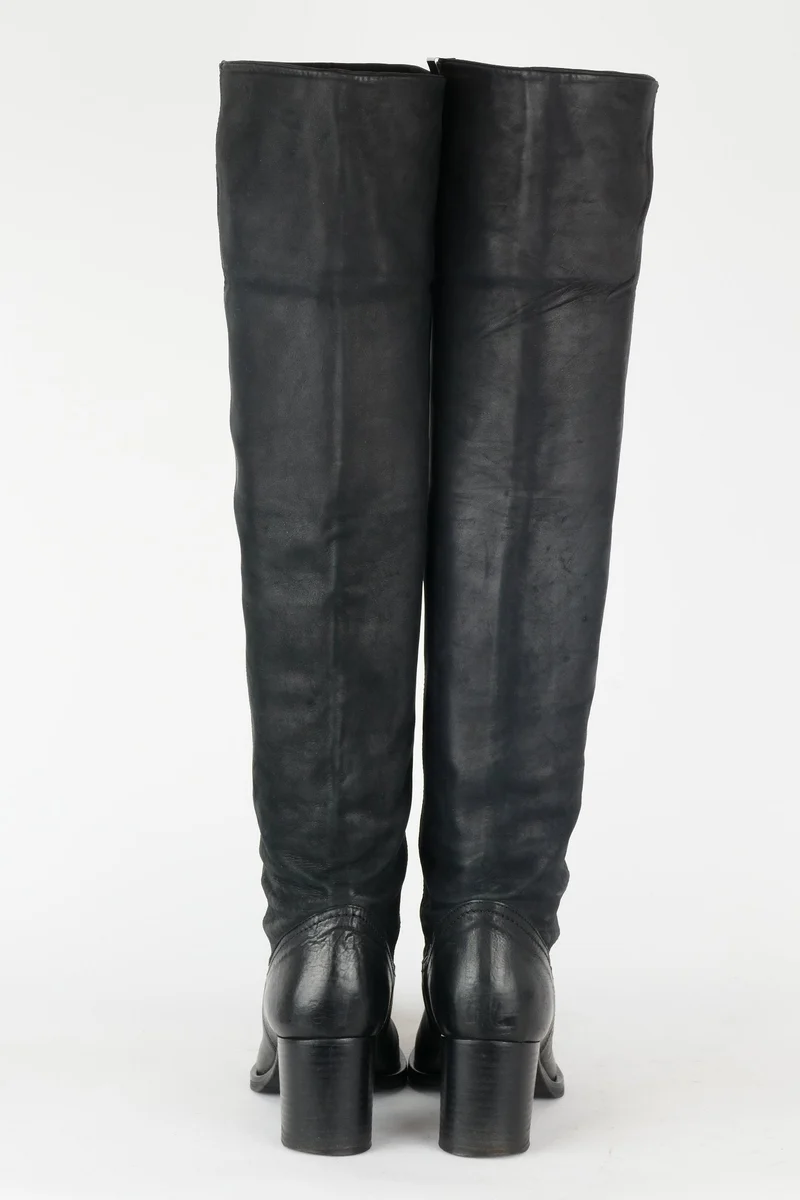 Hohe Stiefel Leder schwarz
