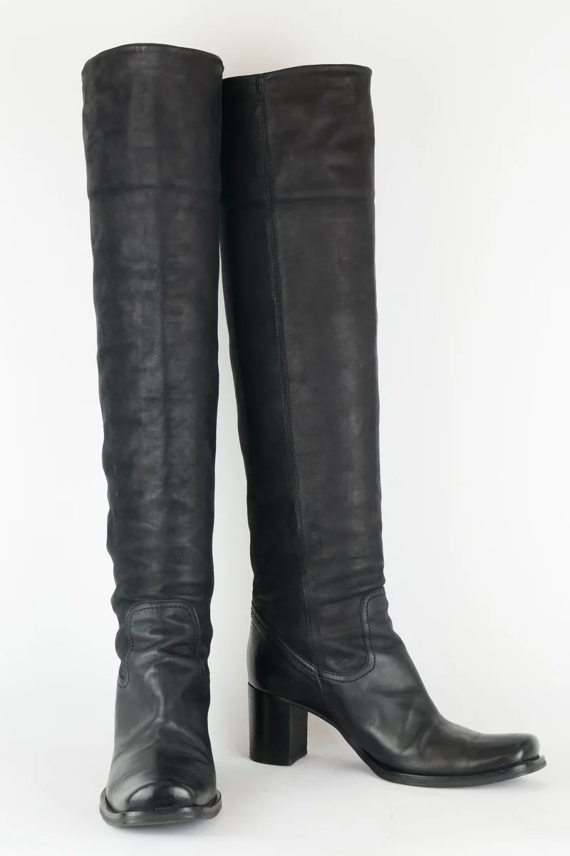 Hohe Stiefel Leder schwarz