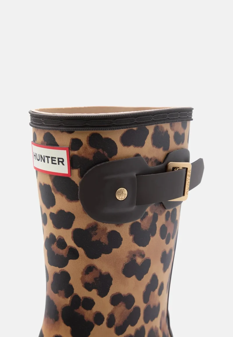 Hunter - Womens Original Short Leopard Boot Hfrw0010261lo - Leopard Print/chocolate Brown