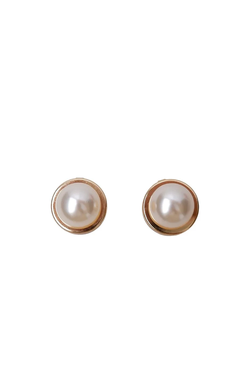 Black Colour - Bcdowny Button Covers, 2 Pcs. Set 4531 - Pearl Gold Coloured