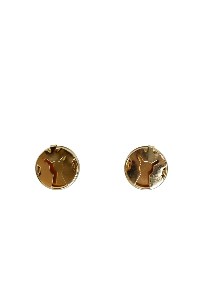 Black Colour - Bcdowny Button Covers, 2 Pcs. Set 4531 - Pearl Gold Coloured