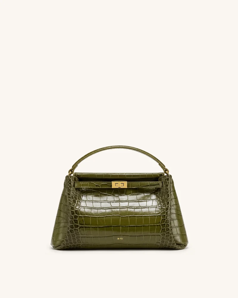 Carmen Henkeltasche - Grüne Kroko-Optik