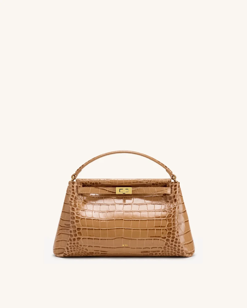 Carmen Henkeltasche - Khaki-Kroko-Optik