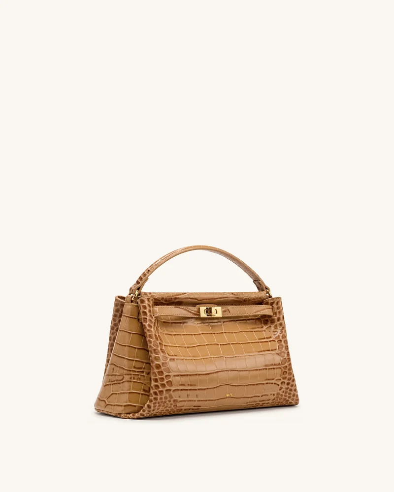 Carmen Henkeltasche - Khaki-Kroko-Optik