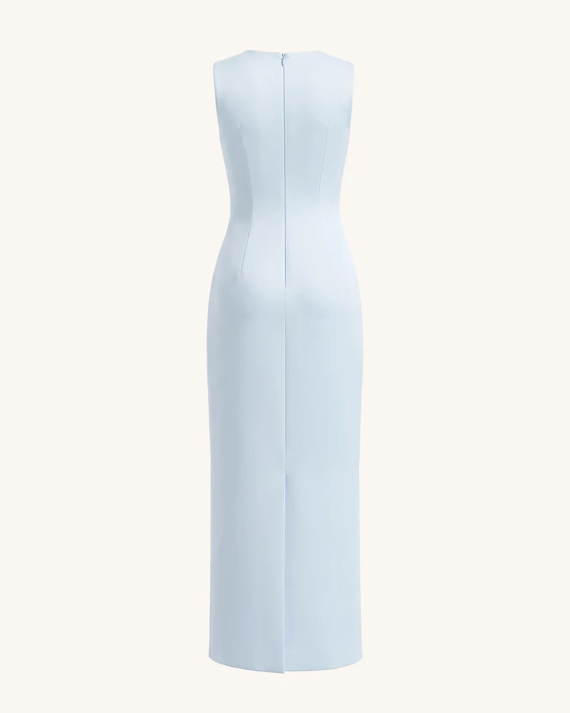 Lily Ärmelloses Column-Maxikleid mit Blumenprint - Hellblau