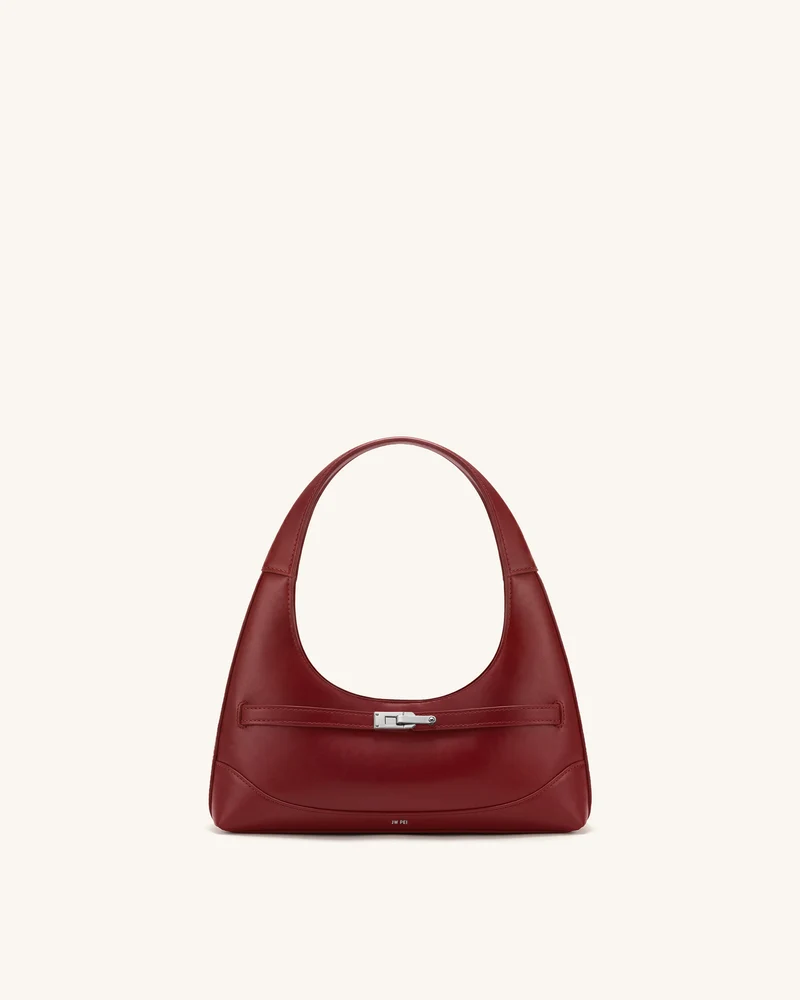 Noelle Schultertasche mit Gürtel - Tiefes Burgunderrot
