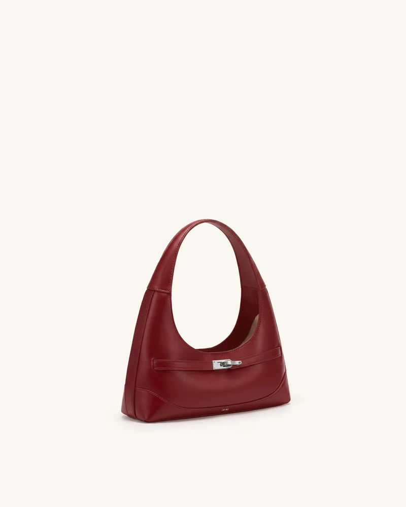 Noelle Schultertasche mit Gürtel - Tiefes Burgunderrot