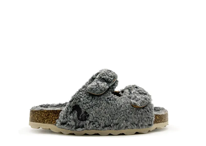 thies 1856 ® Kids Organic Teddy Sandal wolf grey