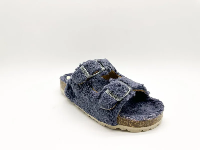 thies 1856 ® Kids Organic Teddy Sandal blue grey