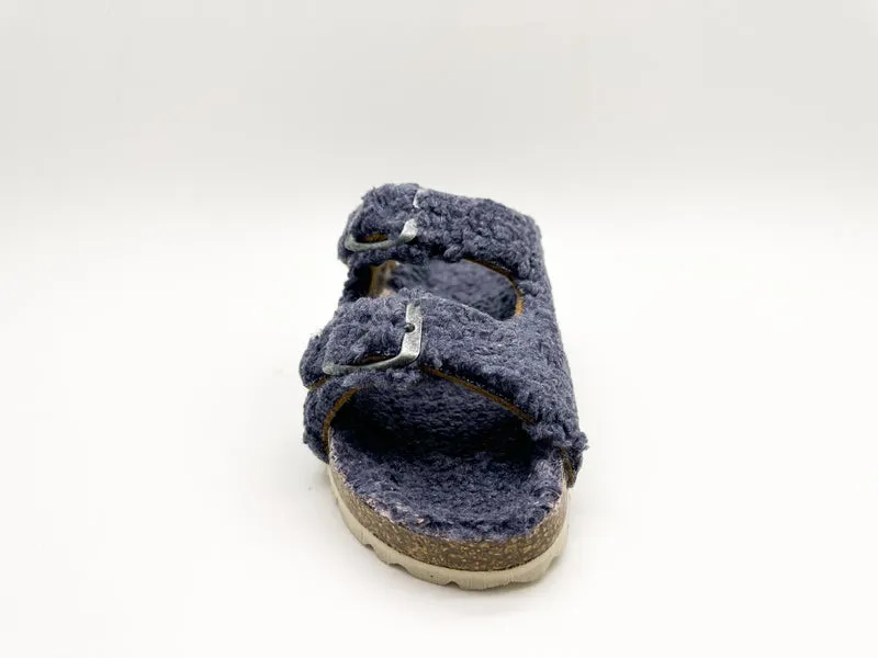 thies 1856 ® Kids Organic Teddy Sandal blue grey