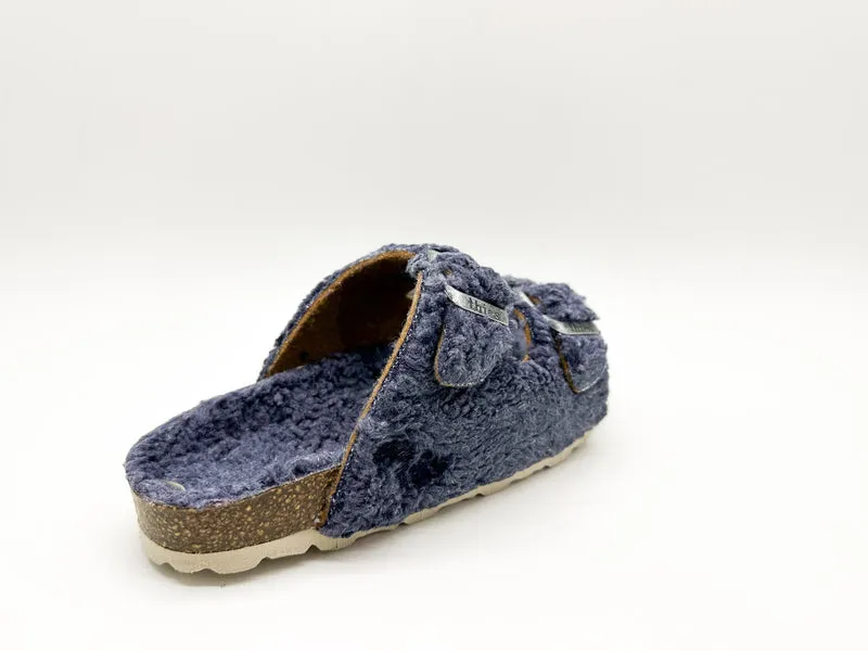 thies 1856 ® Kids Organic Teddy Sandal blue grey
