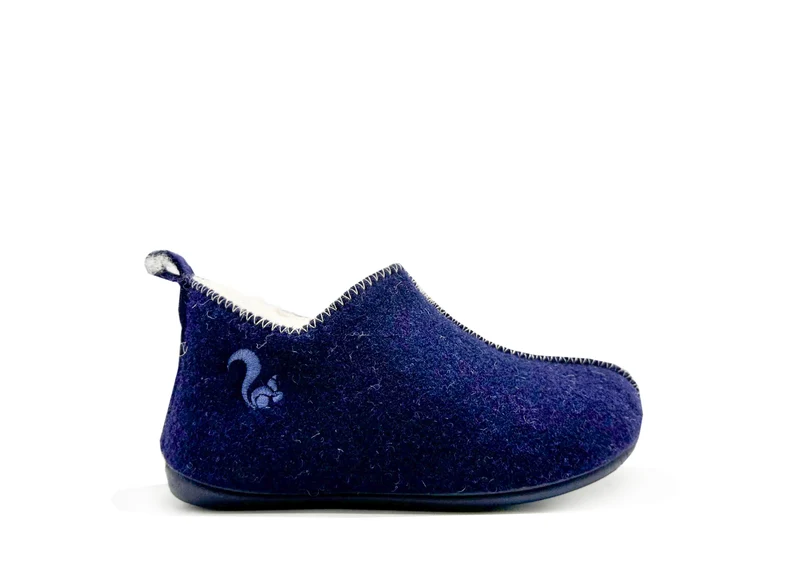thies 1856 ® Kids Wool Slipper Boot dark navy
