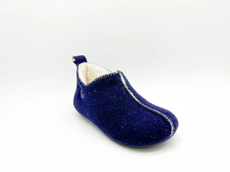 thies 1856 ® Kids Wool Slipper Boot dark navy