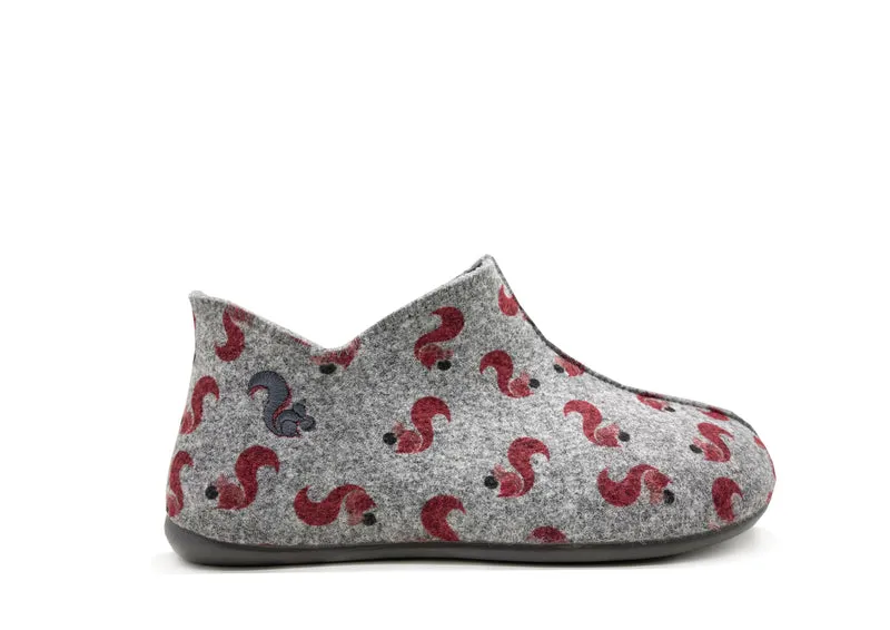 thies 1856 ® Kids PET Squirrel Slipper Boot vegan light grey