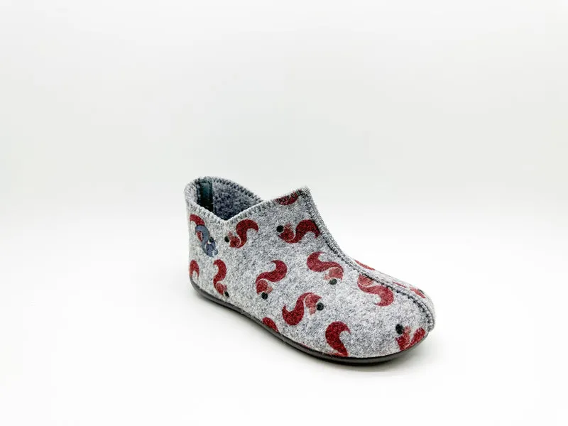 thies 1856 ® Kids PET Squirrel Slipper Boot vegan light grey