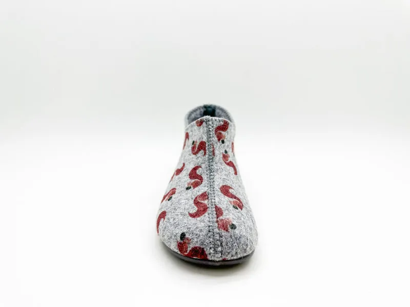 thies 1856 ® Kids PET Squirrel Slipper Boot vegan light grey