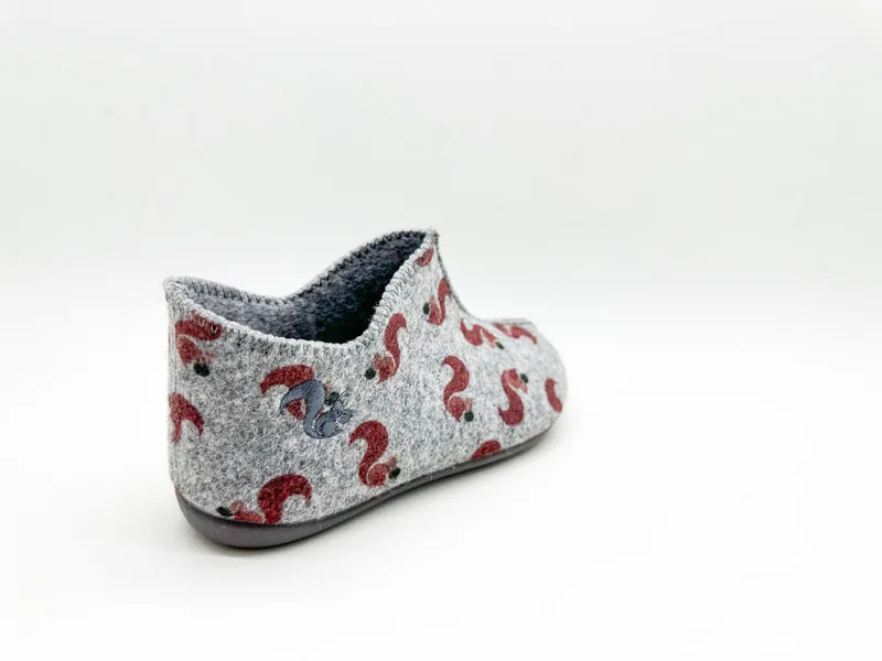 thies 1856 ® Kids PET Squirrel Slipper Boot vegan light grey
