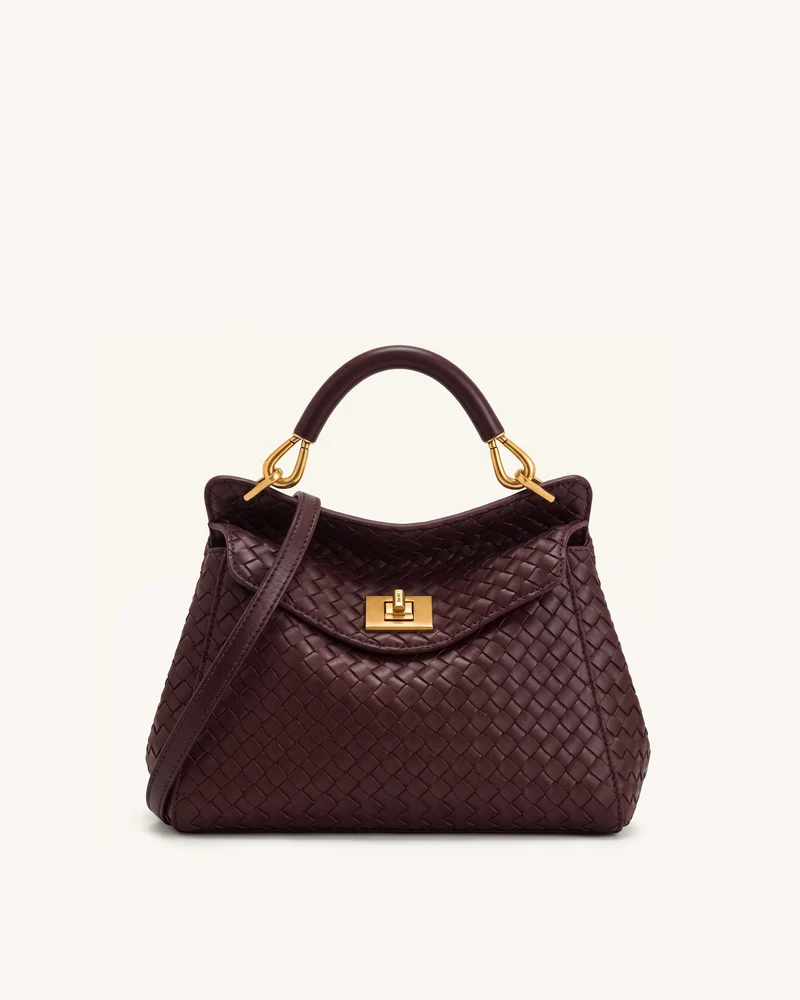 Lucia Klassische Gewebte Henkeltasche - Dunkelburgunder