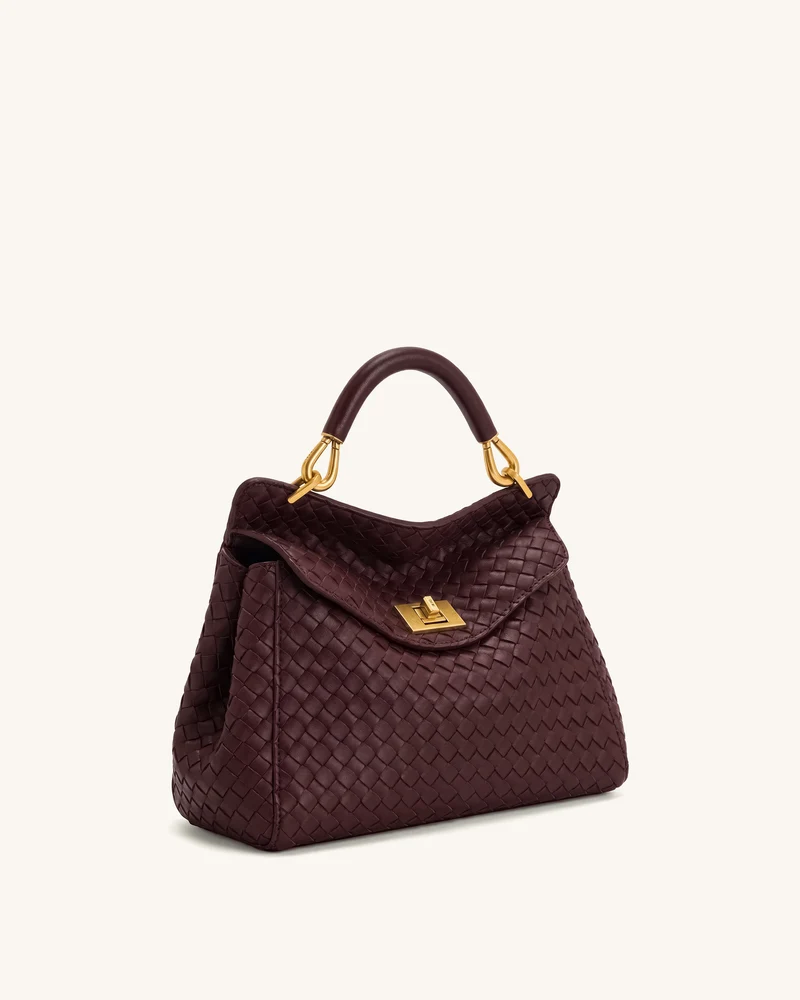 Lucia Klassische Gewebte Henkeltasche - Dunkelburgunder
