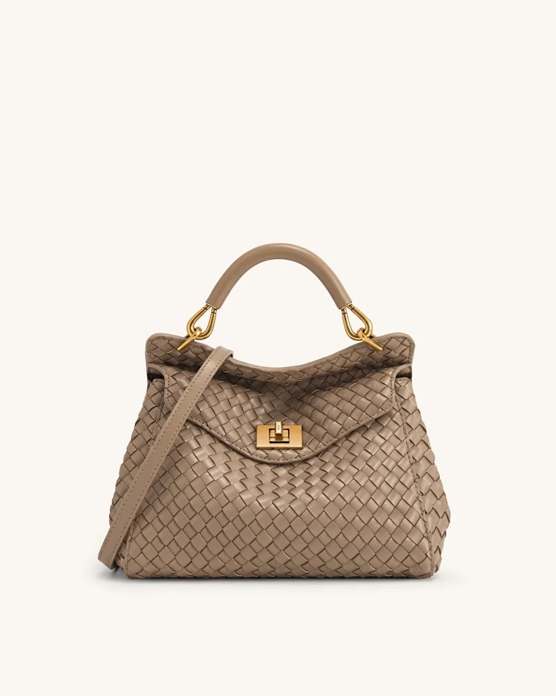 Lucia Klassische Gewebte Henkeltasche - Taupe