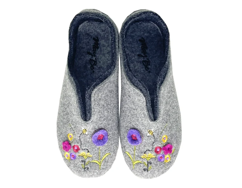 MayBe ® Flowers & Bees Booty vegan light grey