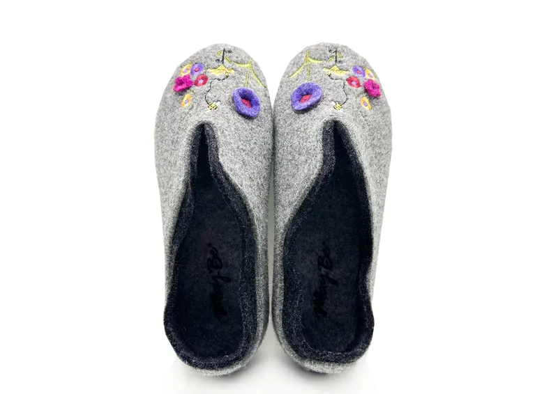 MayBe ® Flowers & Bees Booty vegan light grey
