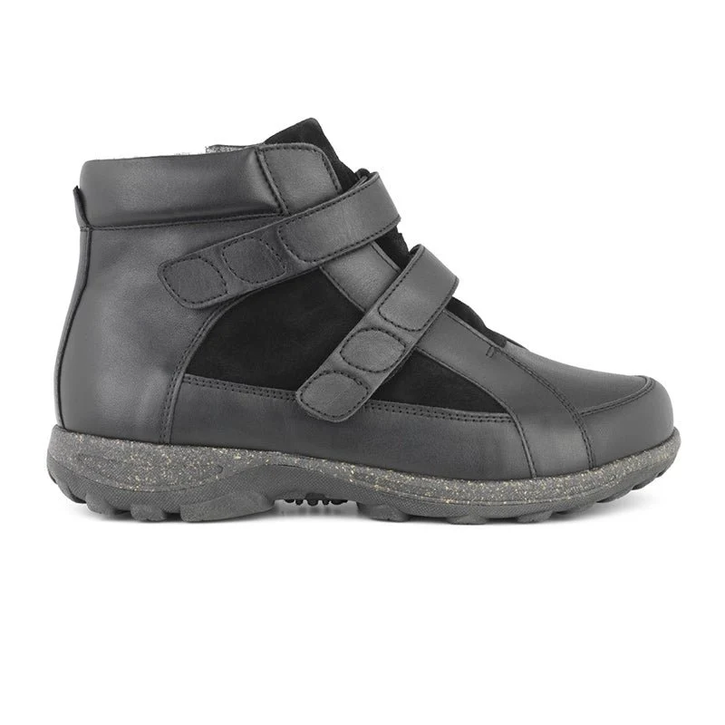New Feet damestøvle med velcro - Sort