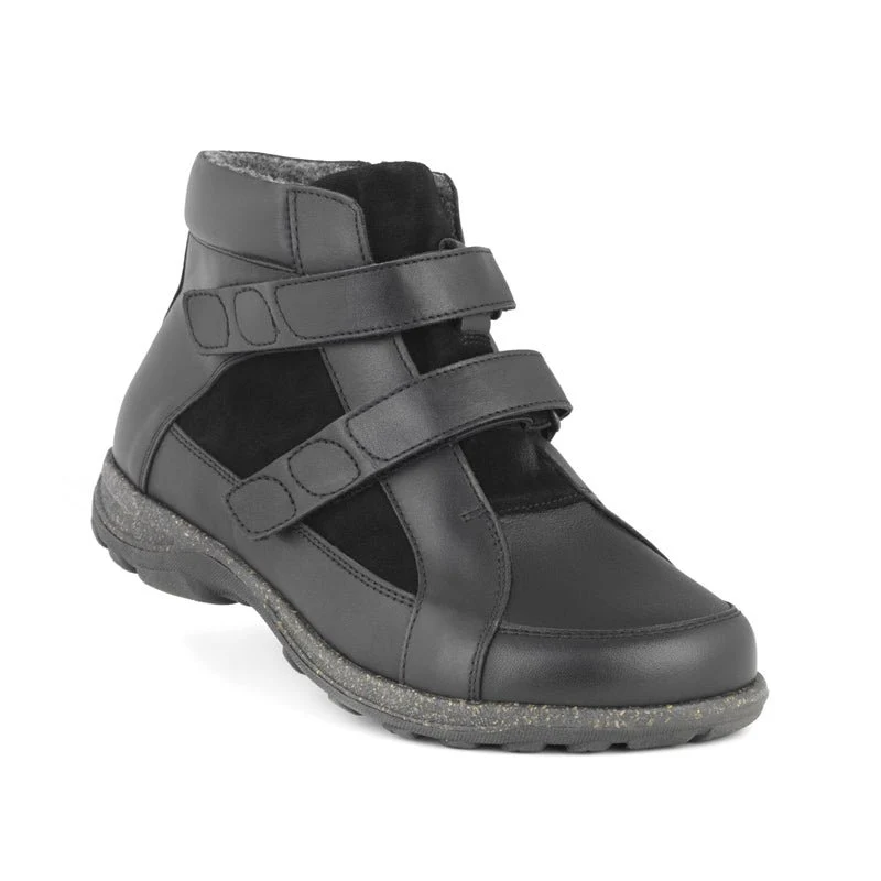 New Feet damestøvle med velcro - Sort