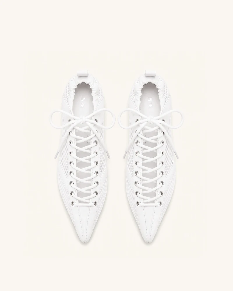 Ava Schnürschuhe aus Mesh - Weiß