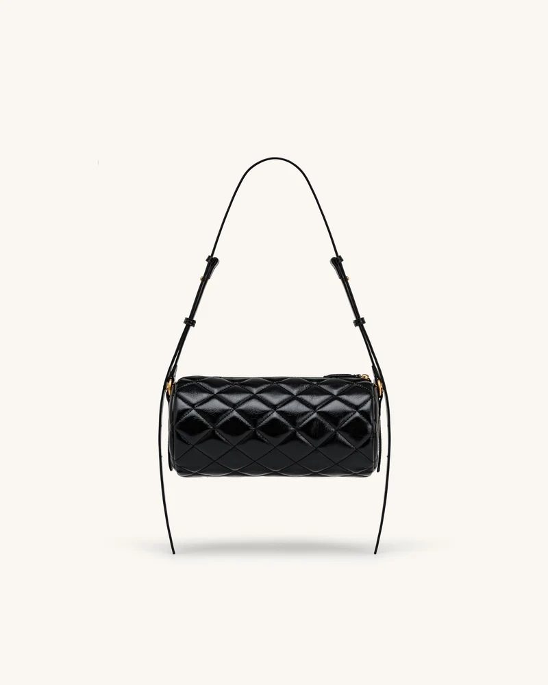 Lucienne Dachshund Gesteppte Schultertasche mit Kette - Schwarz