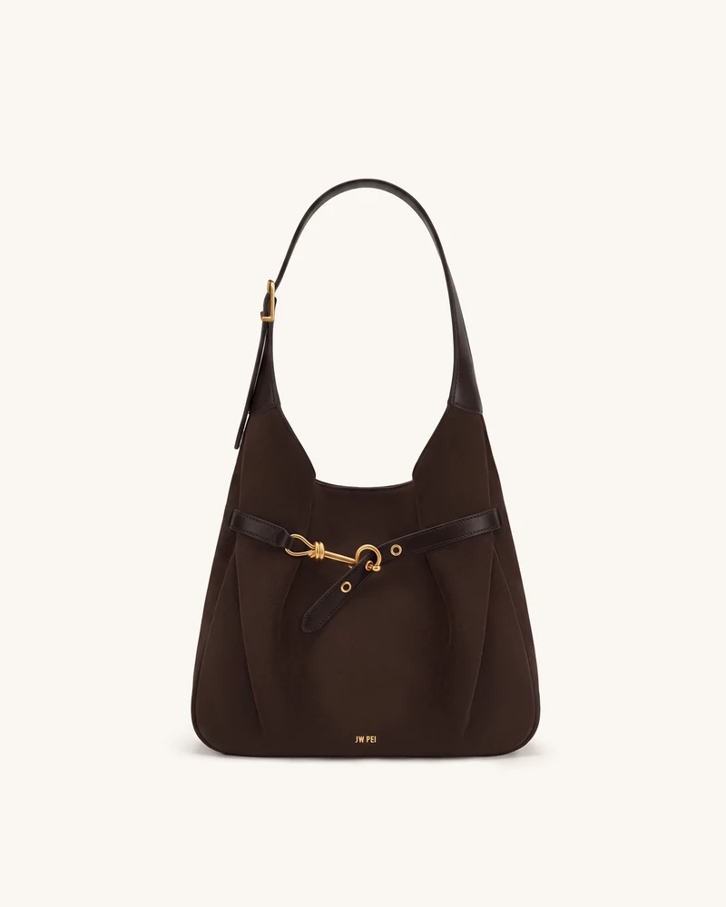 Alina Hobo Bag aus Kunstwildleder - Schokoladenbraun