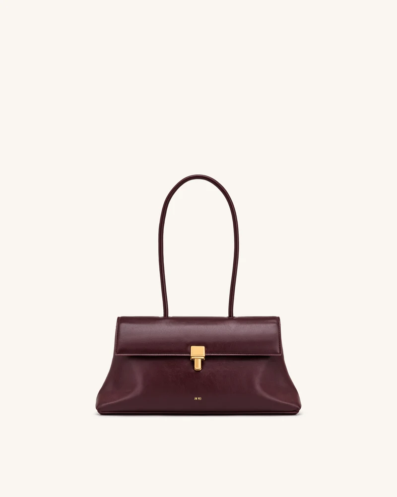 Selene Tasche mit Überschlag und Schloss - Burgunderrot