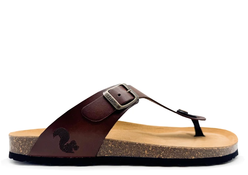 thies 1856 ® Eco Leather Thong Sandal dark brown