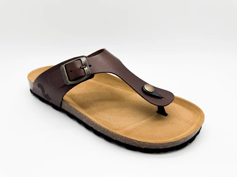 thies 1856 ® Eco Leather Thong Sandal dark brown