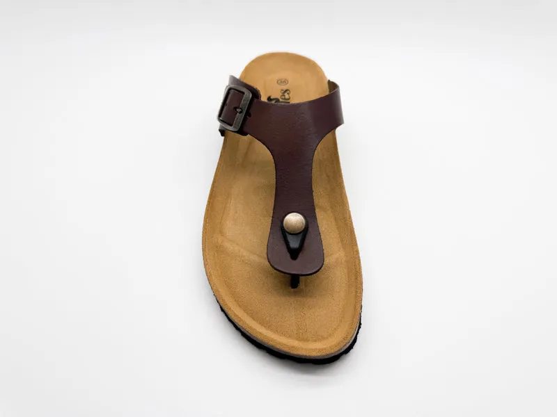 thies 1856 ® Eco Leather Thong Sandal dark brown