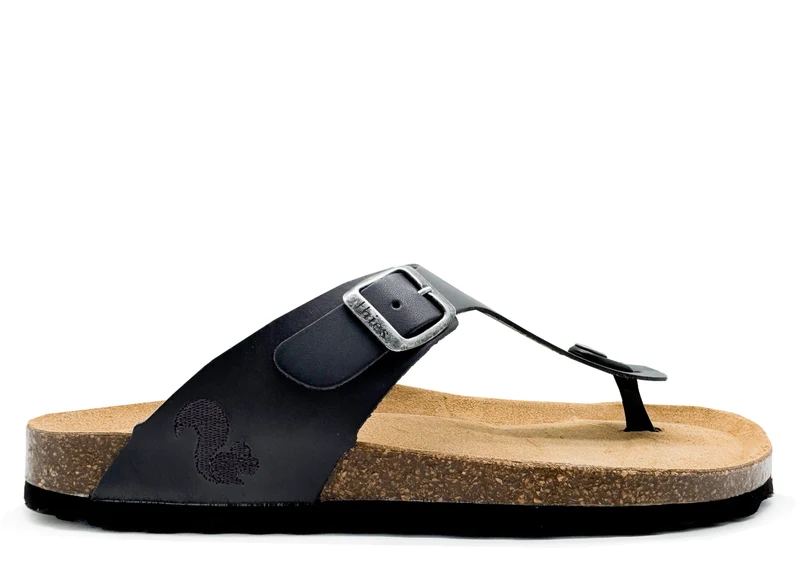 thies 1856 ® Eco Leather Thong Sandal charcoal