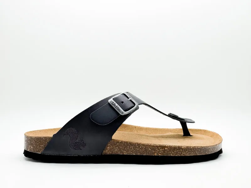 thies 1856 ® Eco Leather Thong Sandal charcoal