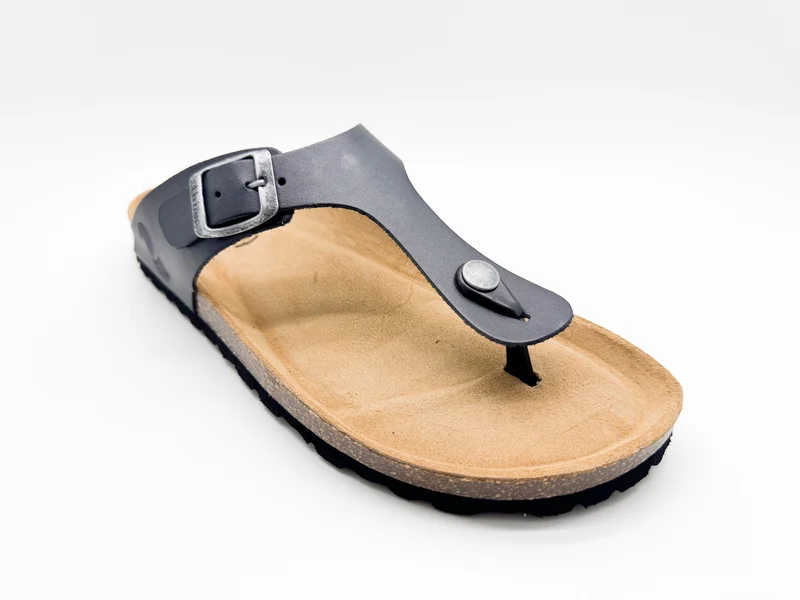 thies 1856 ® Eco Leather Thong Sandal charcoal